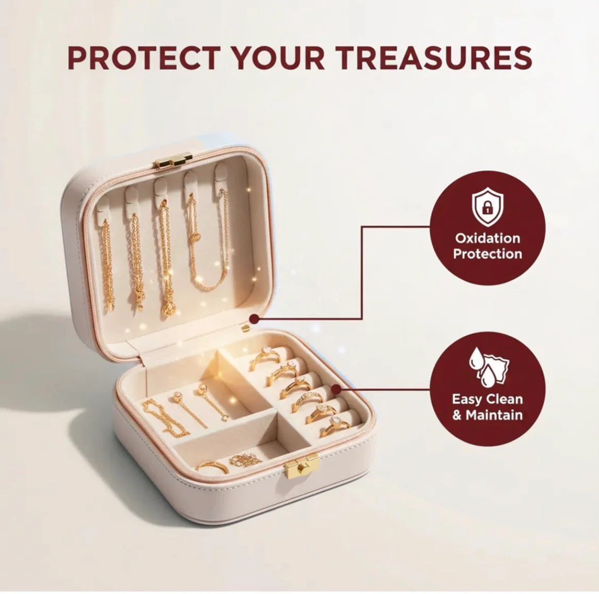 Mini Pu Leather Jewellery Box For Travel & Storage 5