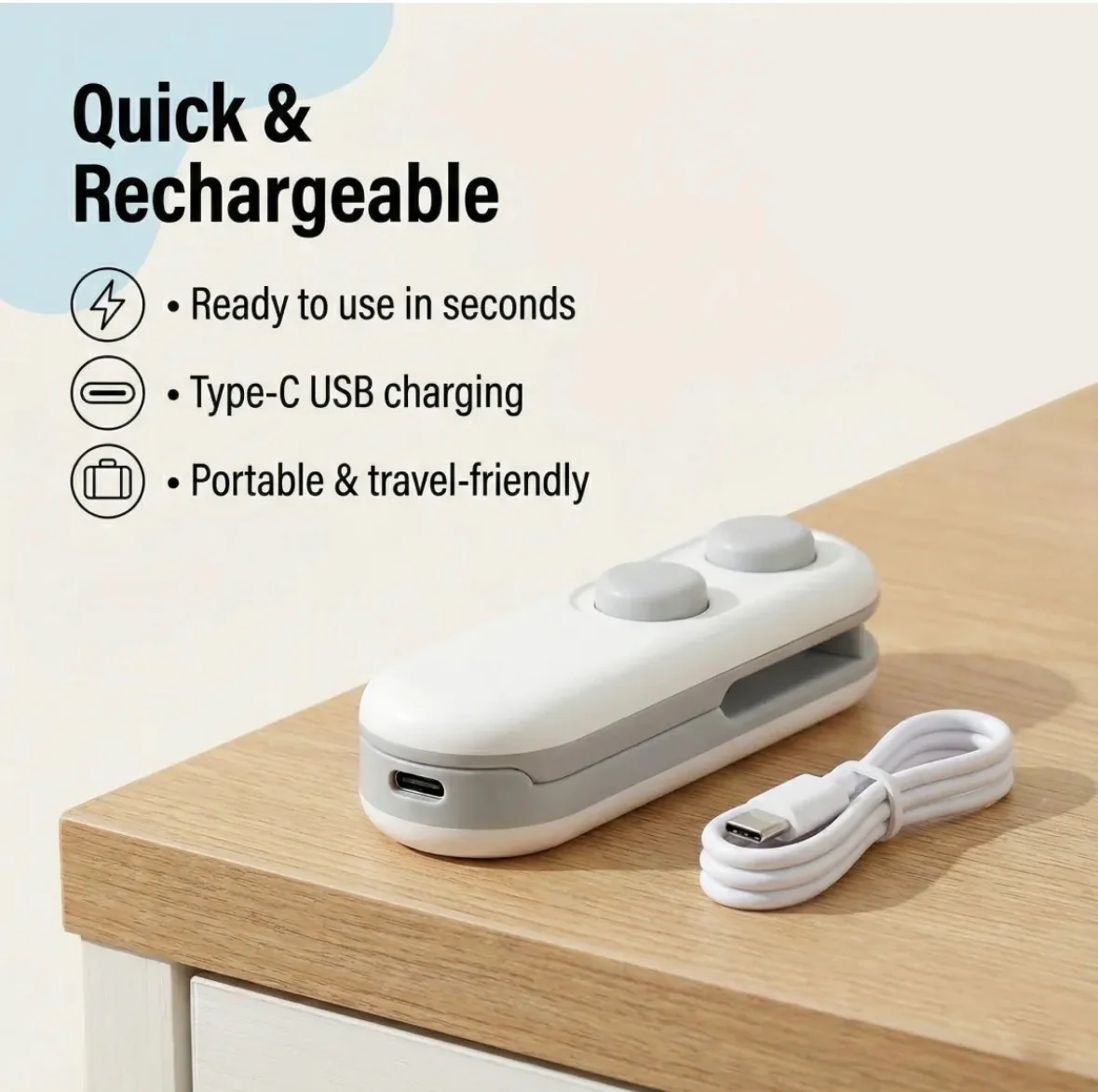 Mini Bag Sealer, 2 In 1 Seal & Cutter Heat Sealers 2