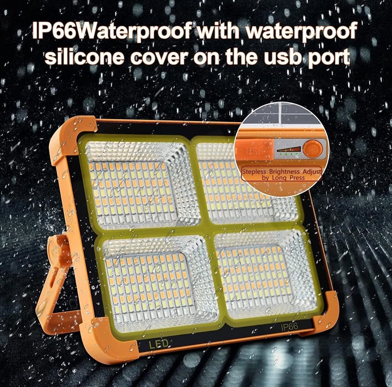 High-Brightness Solar Led Flood Light With Power Bank (1 Pc) 3