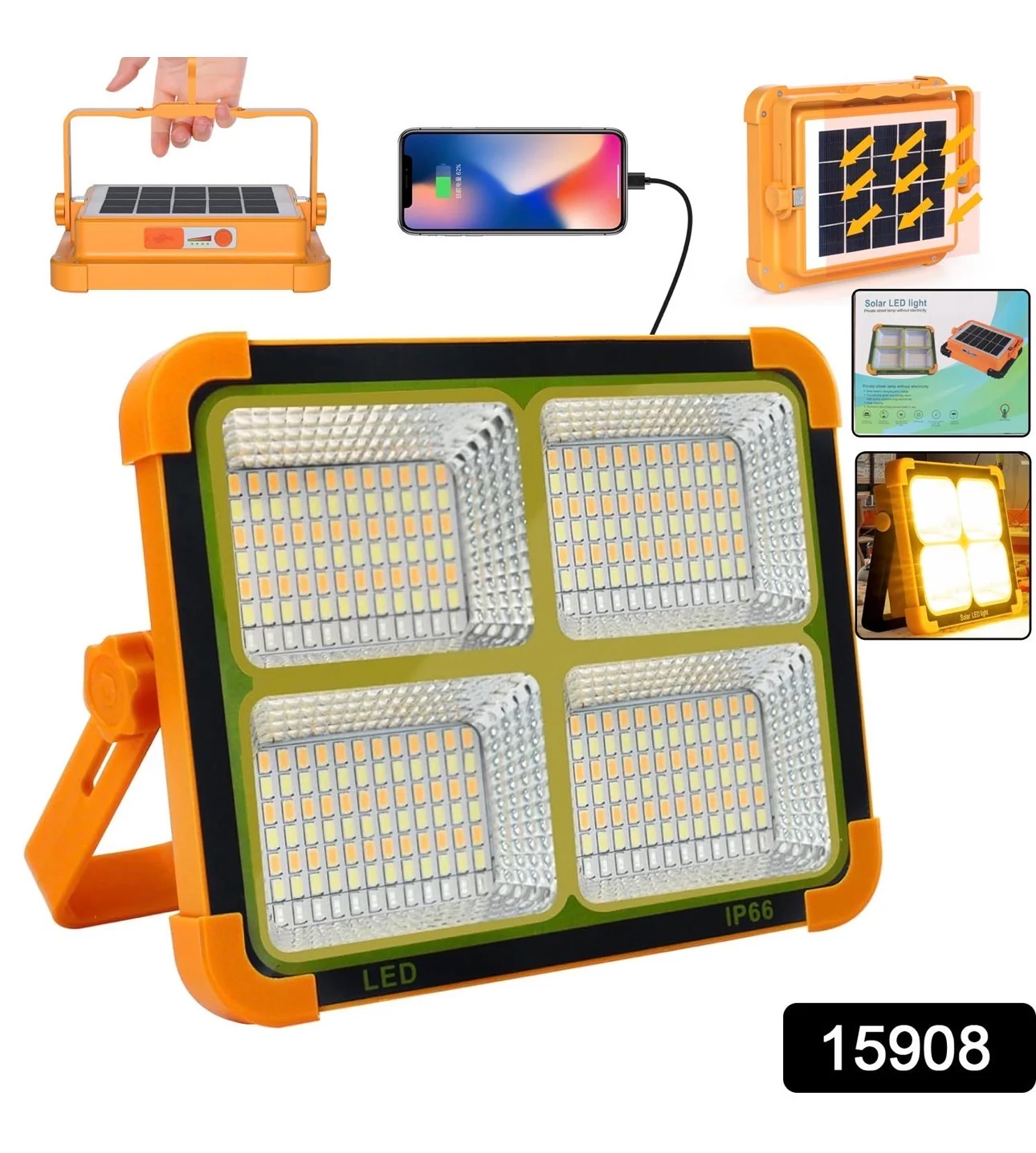 High-Brightness Solar Led Flood Light With Power Bank (1 Pc) 6