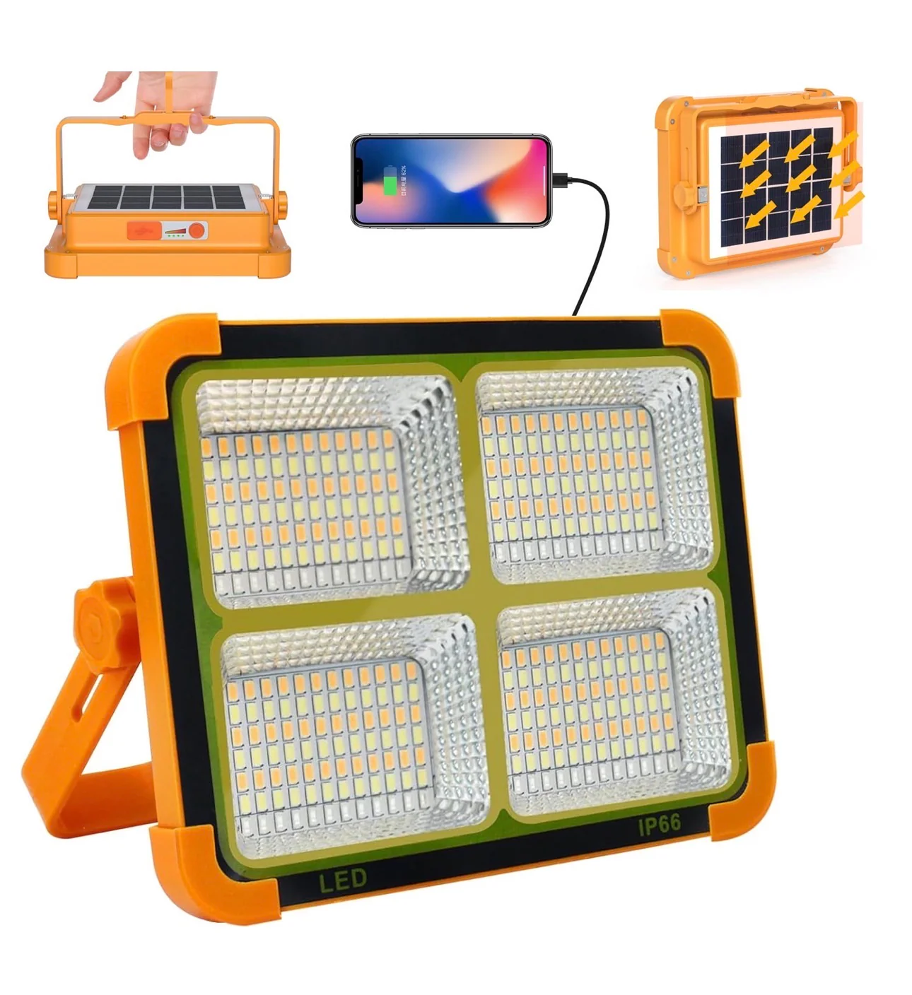 High-Brightness Solar Led Flood Light With Power Bank (1 Pc) 8