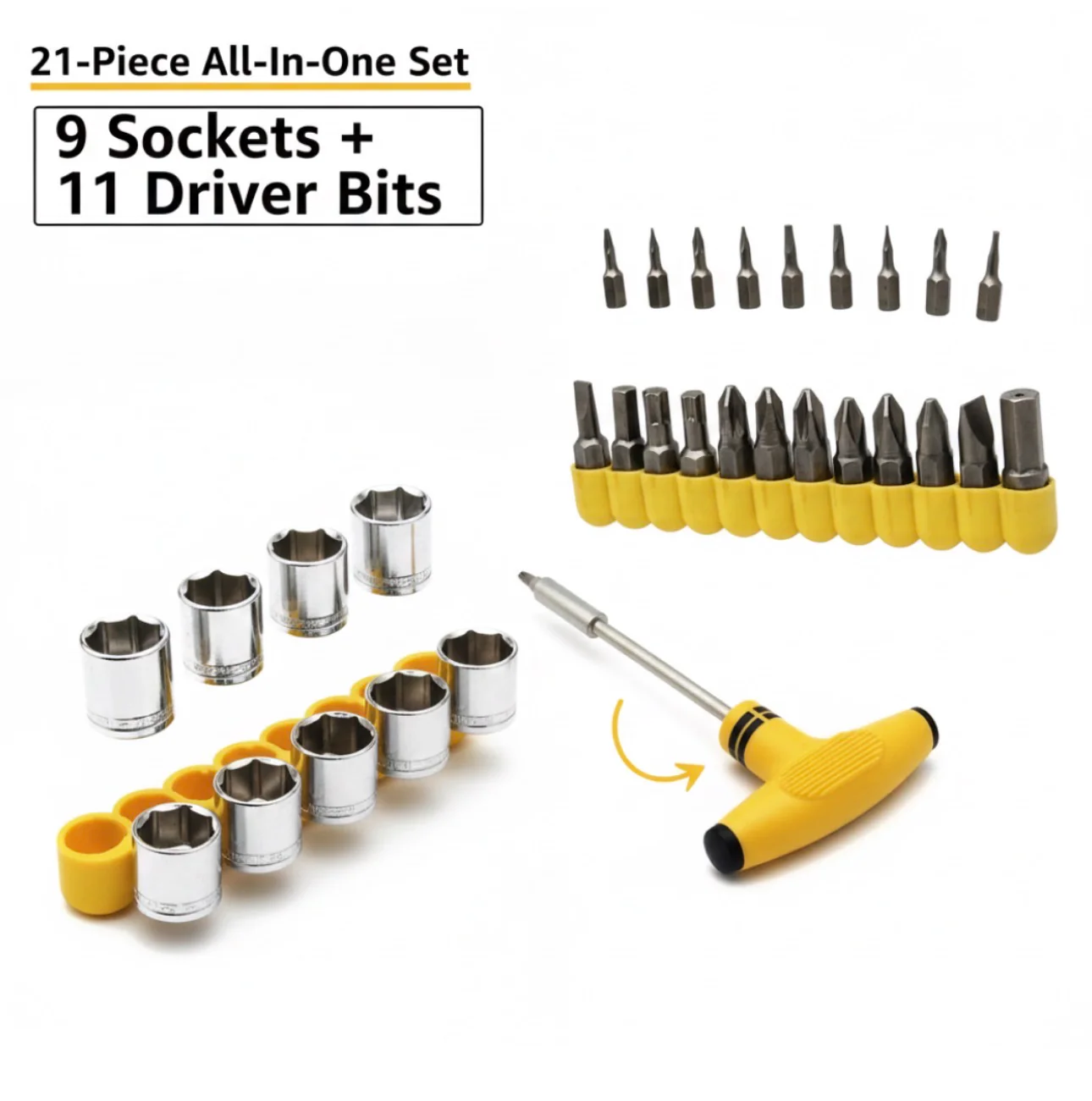 24pcs T Shape Screwdriver Set Batch Head Ratchet Pawl Socket Spanner Hand Tools