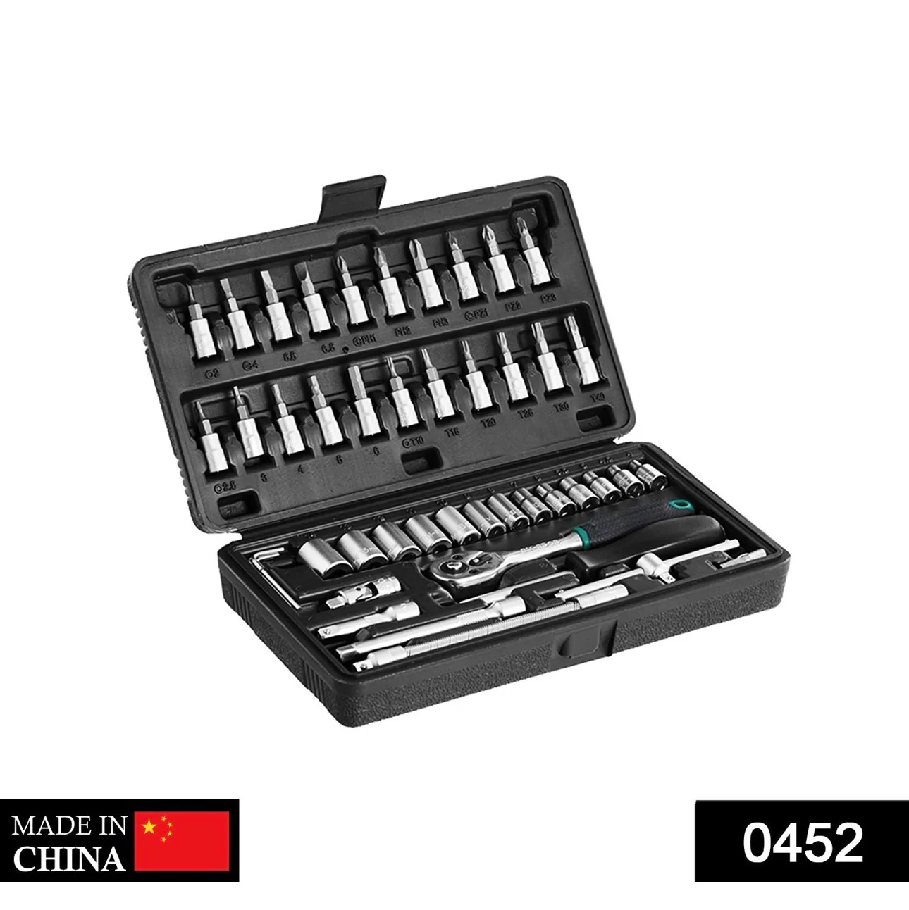 46pcs Metal 1 / 4''' Socket Set (Black, 46pcs) 2