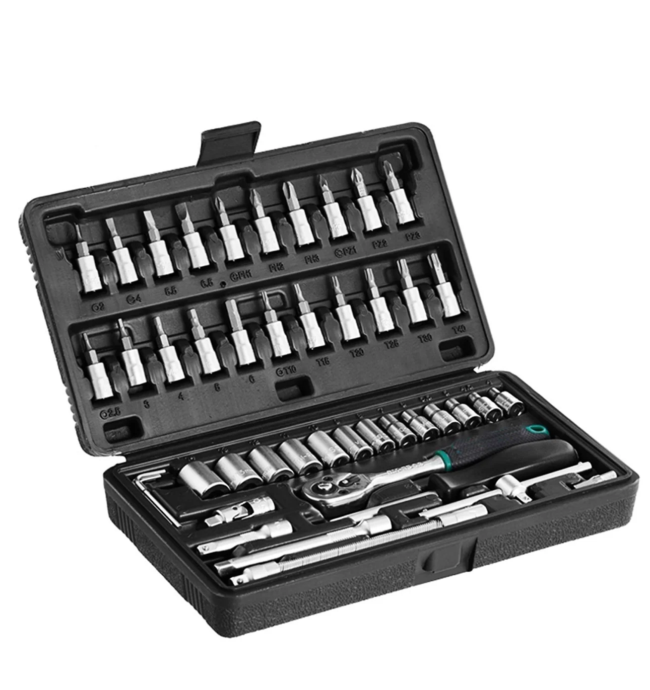 46pcs Metal 1 / 4''' Socket Set (Black, 46pcs) 3