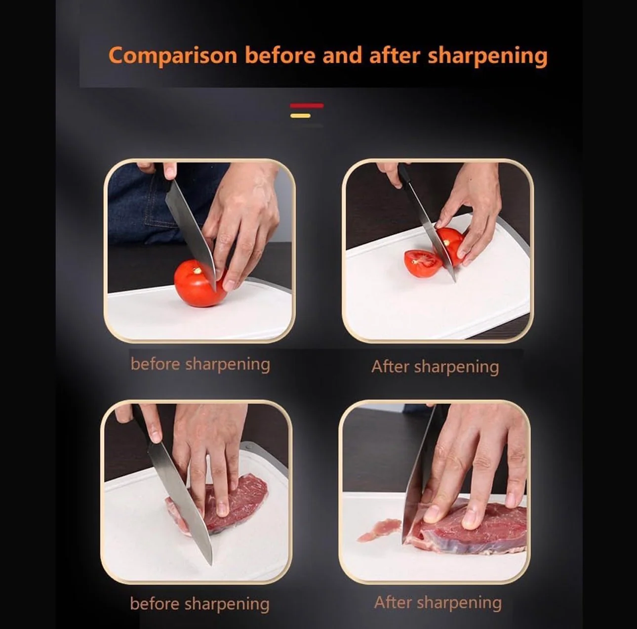 Kitchen Knife Sharpener - Handheld Chefs & Serrated (1 Pc, Chopper Not Included) 5