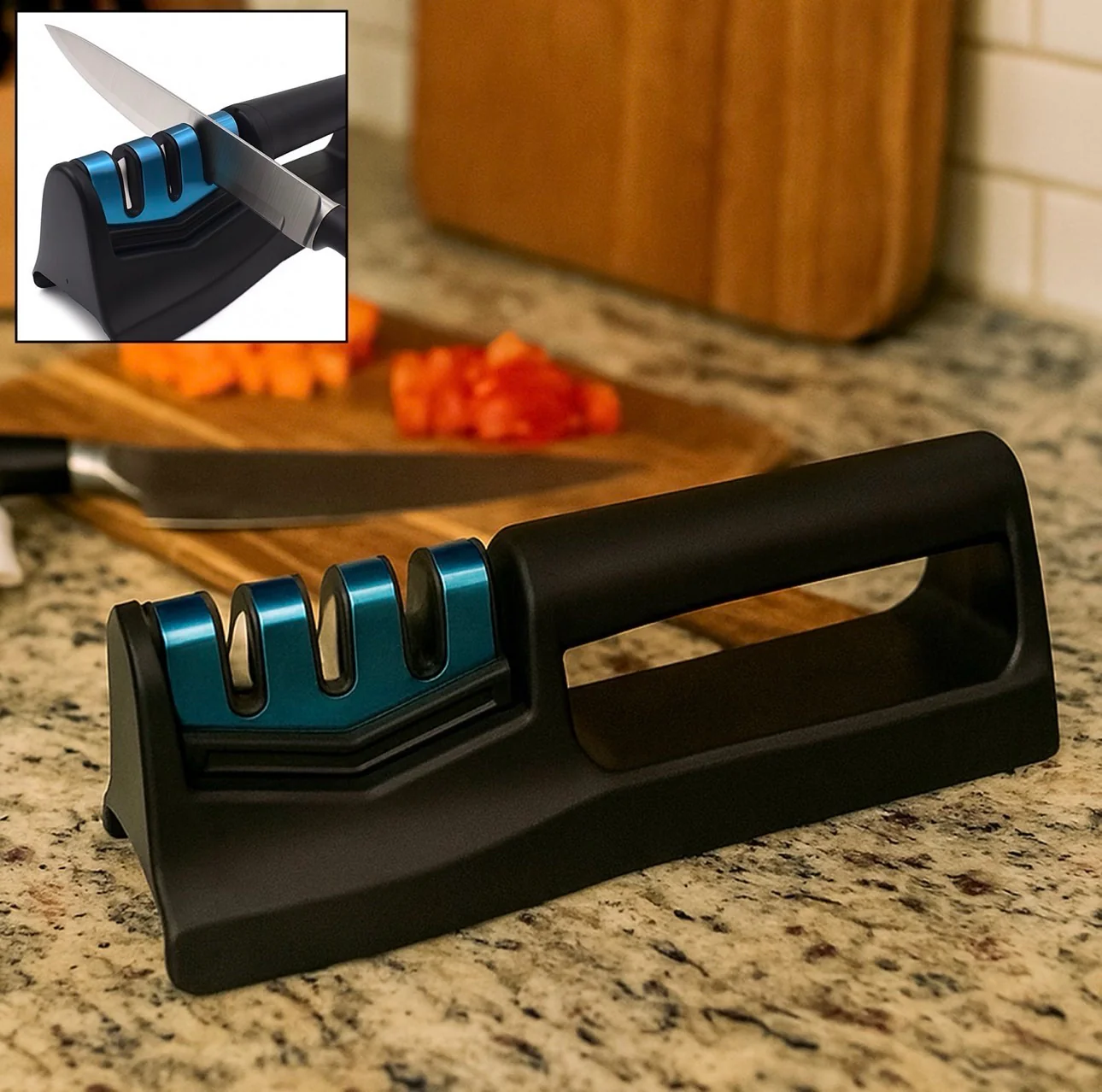 Kitchen Knife Sharpener - Handheld Chefs & Serrated (1 Pc, Chopper Not Included) 8