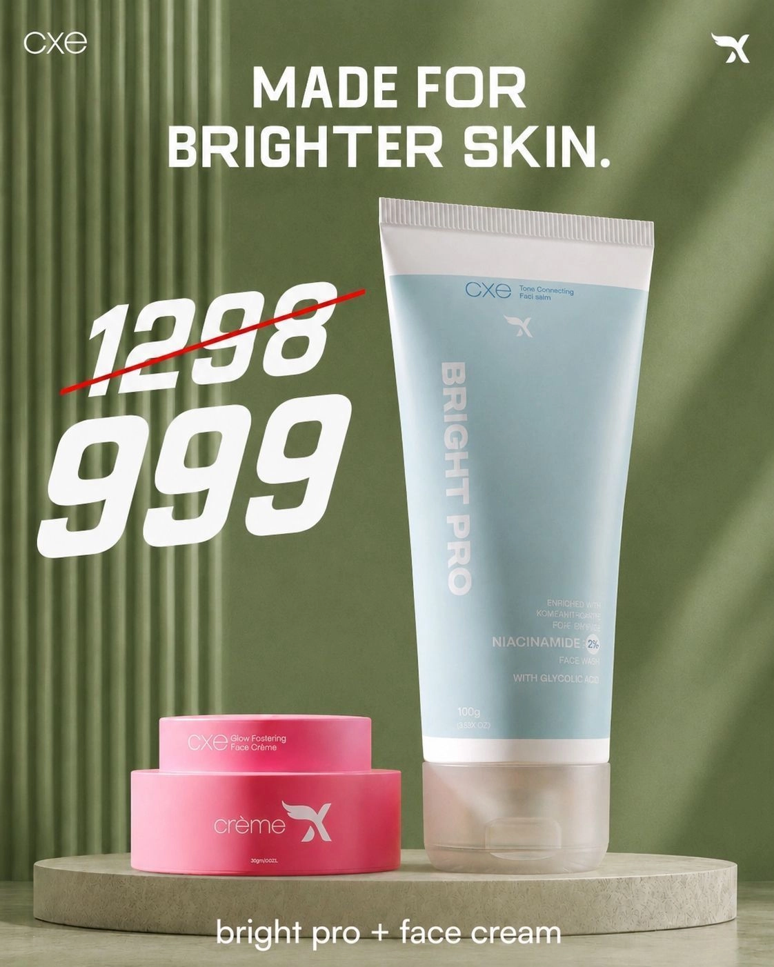 Face Cream+Bright Pro Facewash