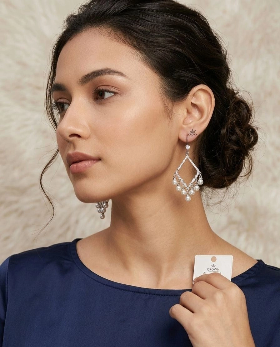 Silver-plated chandelier earrings 1