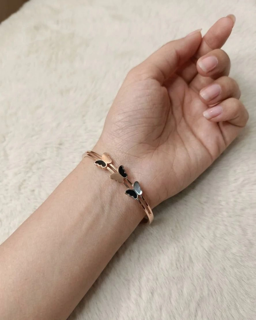 Anti-Tarnish Butterfly Bangle