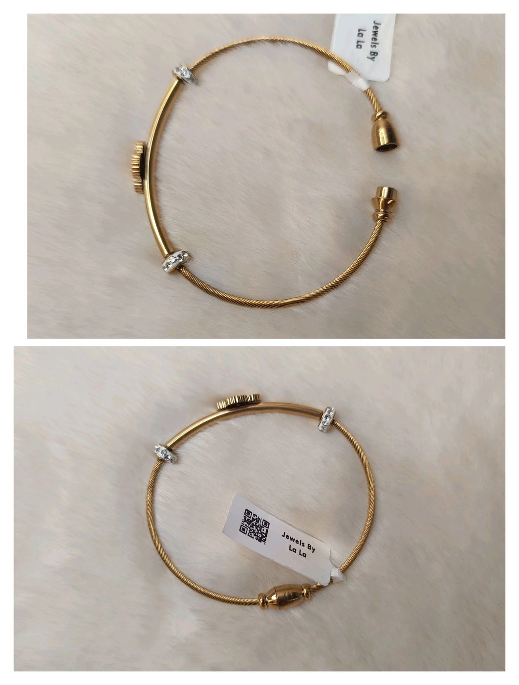 Gold cuff-style bangle 3