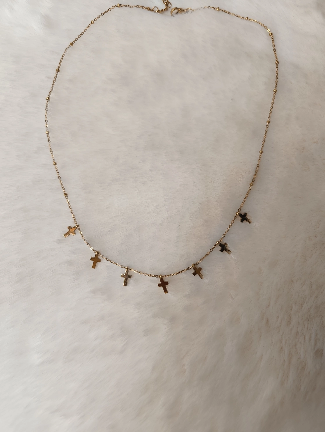 Dainty Gold Cross Charm Necklace 2