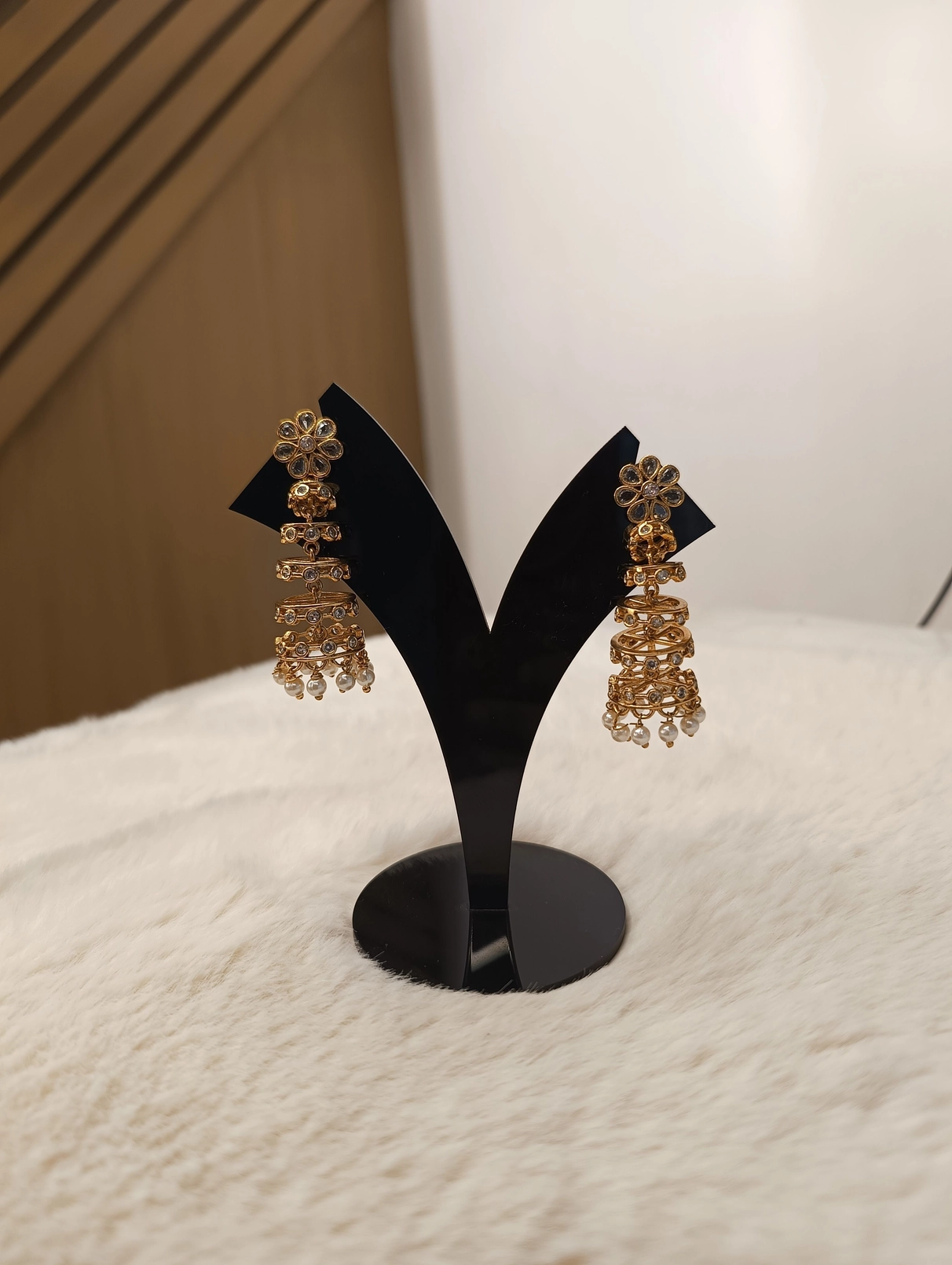 Gold-Plated Floral Jhumkas 1