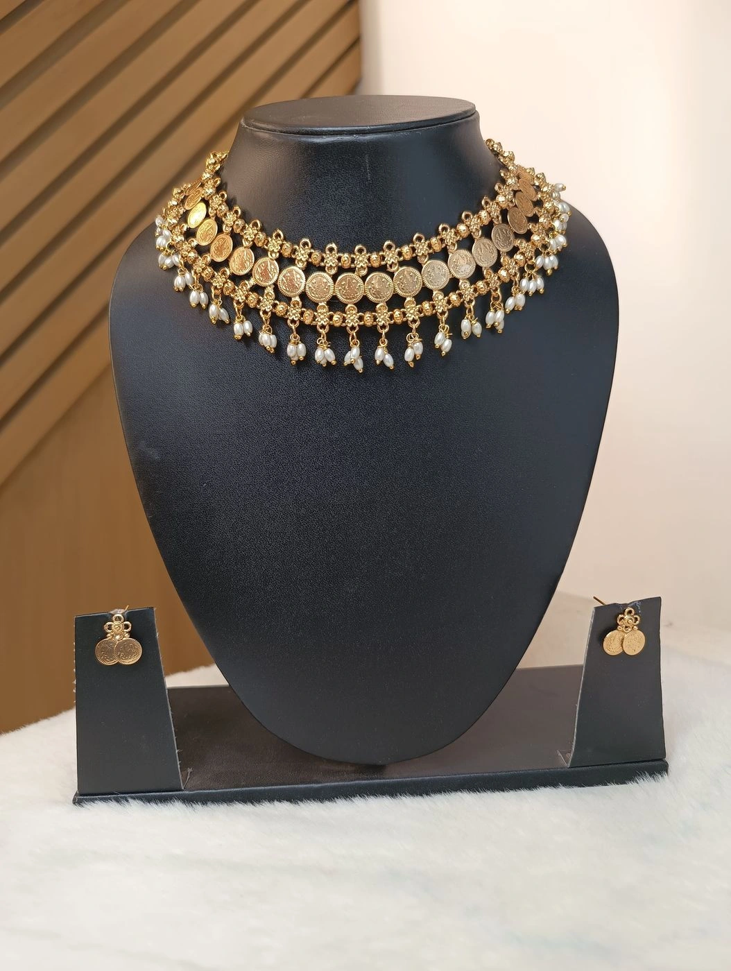 Antique Gold Plated Coin Choker Set 2