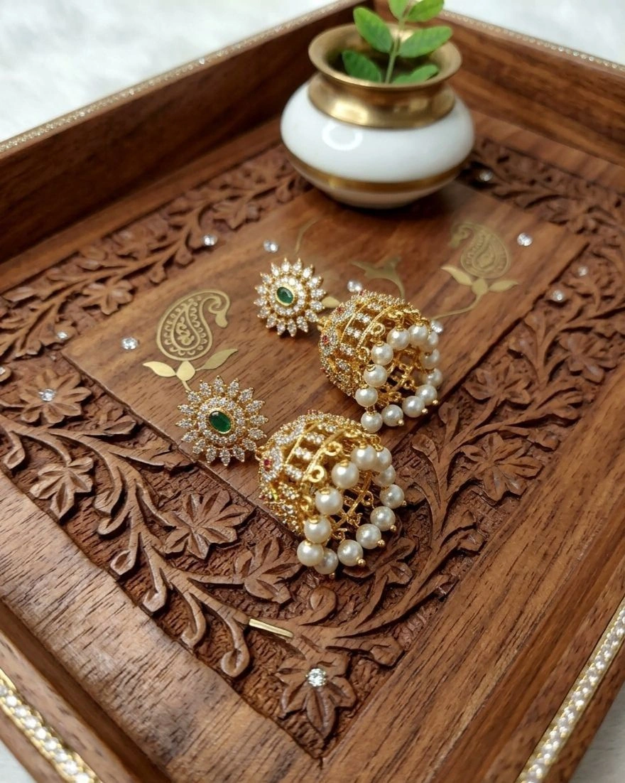 AD Stone Jhumka Earrings 2