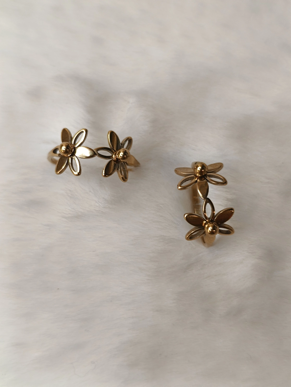 Minimal Twin Flower  Ring 2