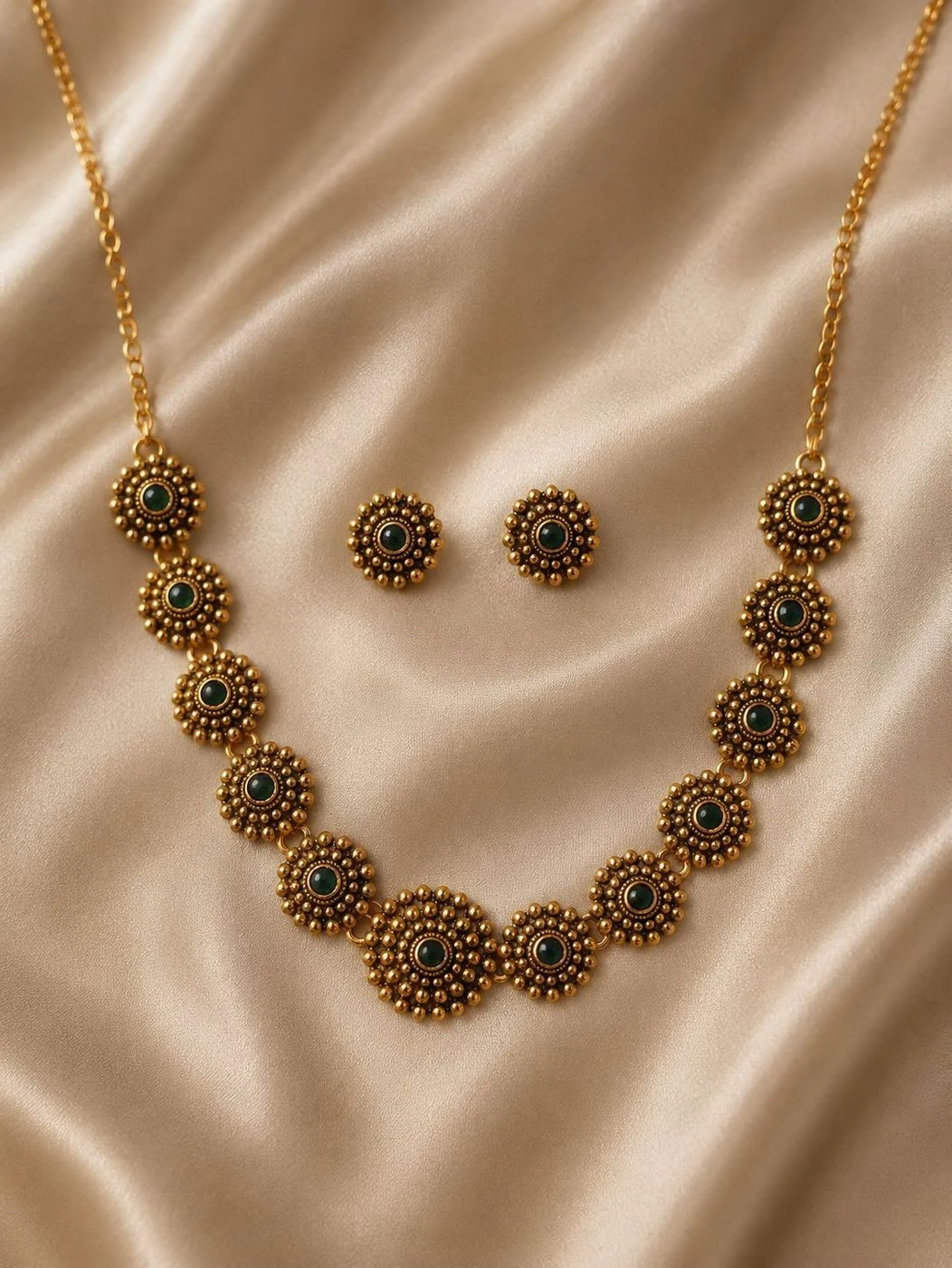 Antique Gold-Plated Choker Necklace Set 1