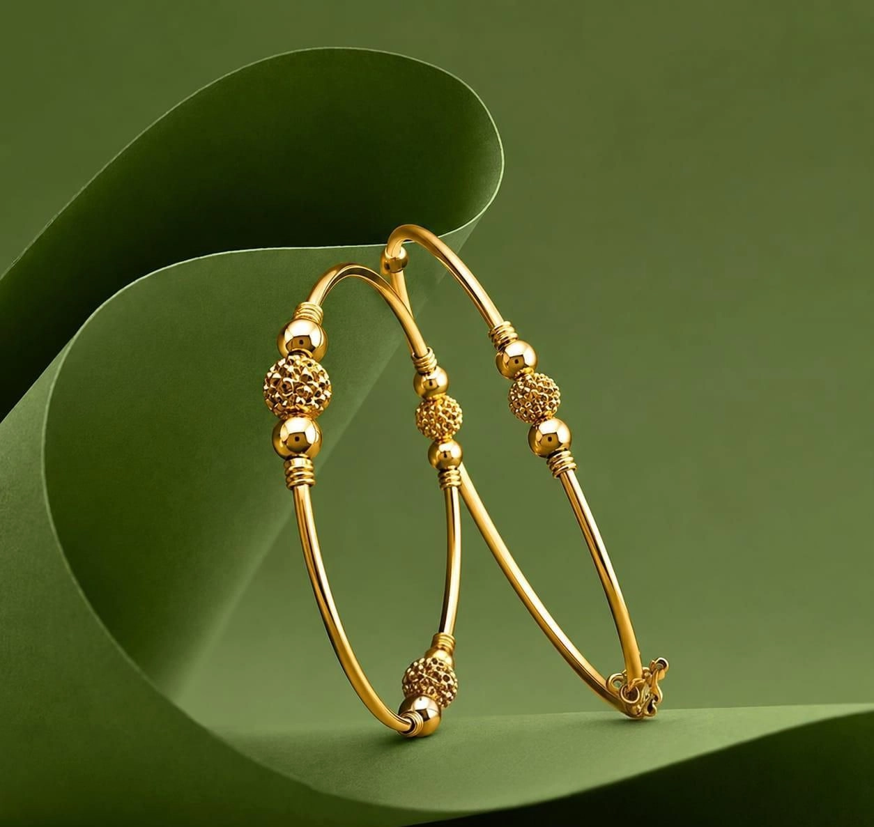 Traditional Gold-Toned Thin Bangles 1