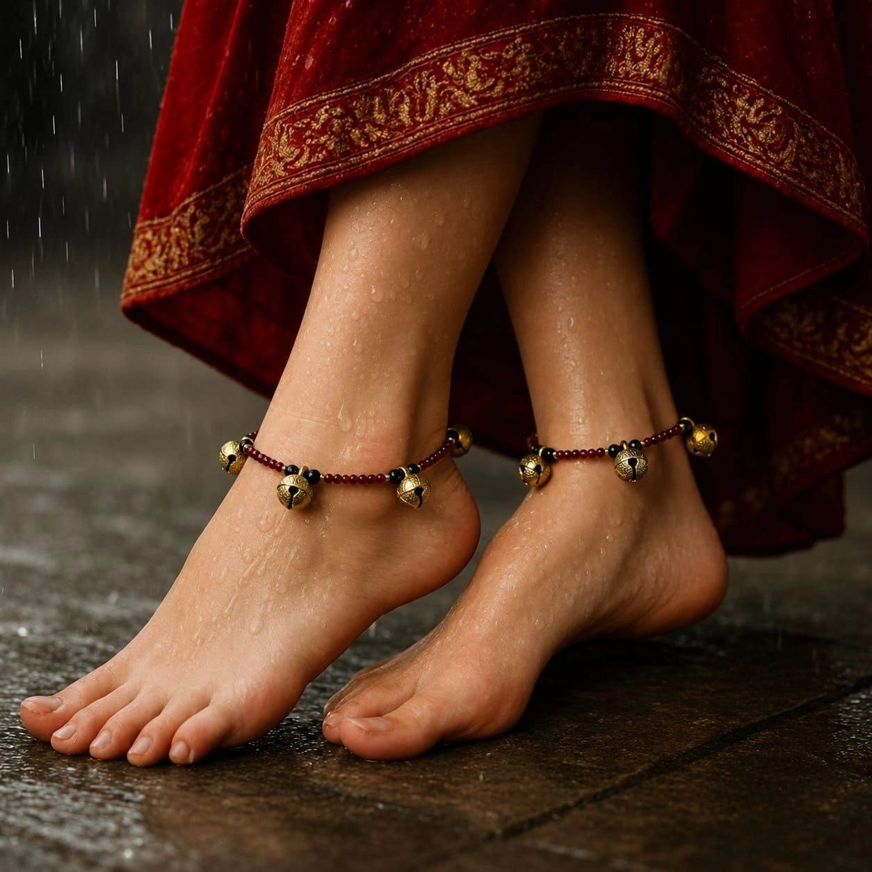 Traditional Handmade Beaded Ghungroo Anklets 1