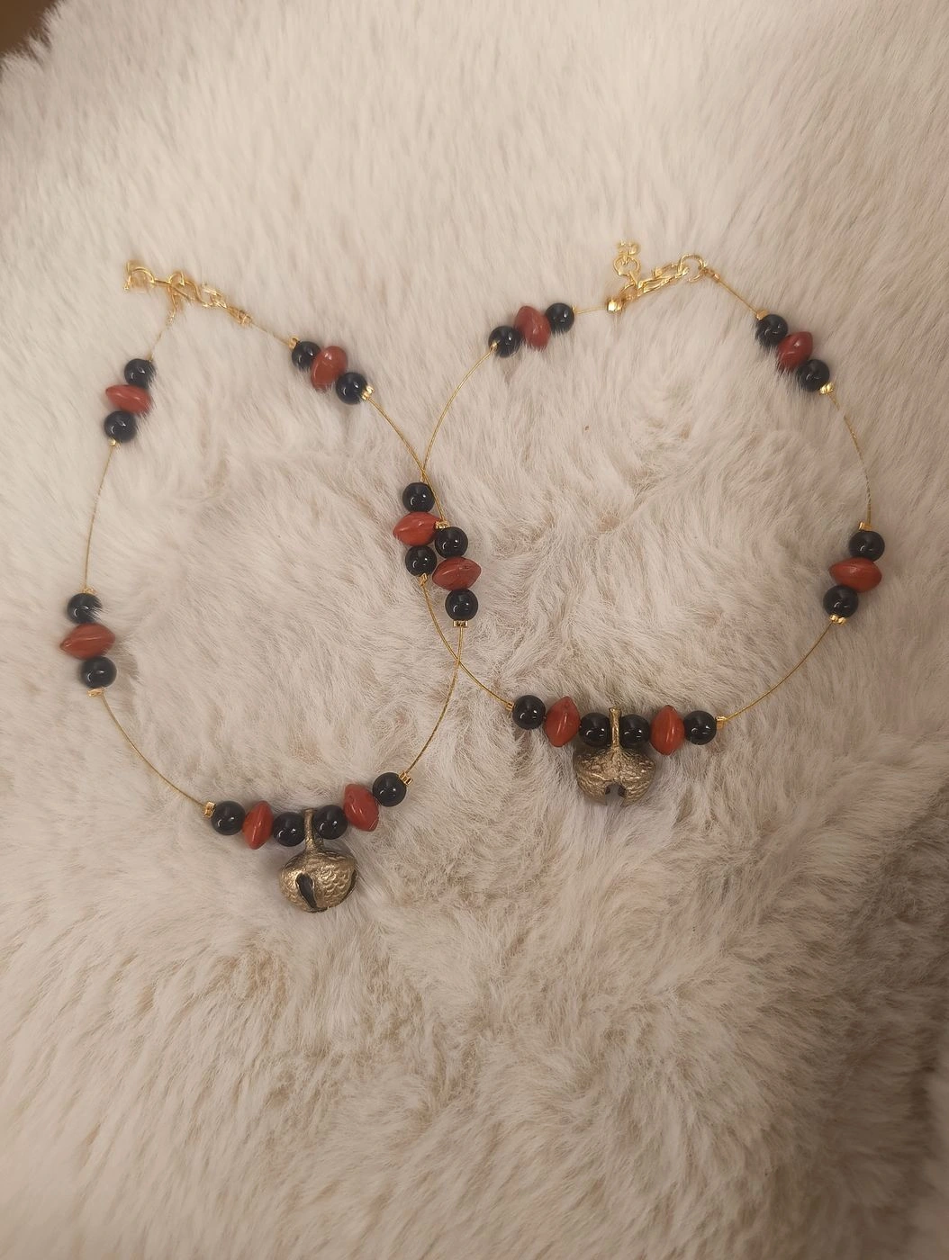 Handcrafted Manjadi-Chilanka Anklets 2
