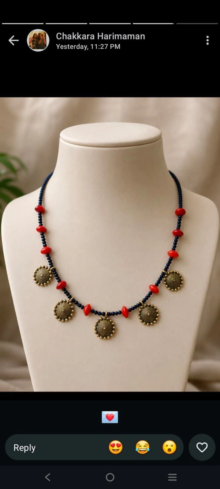 Handcrafted ethnic beaded necklace 2