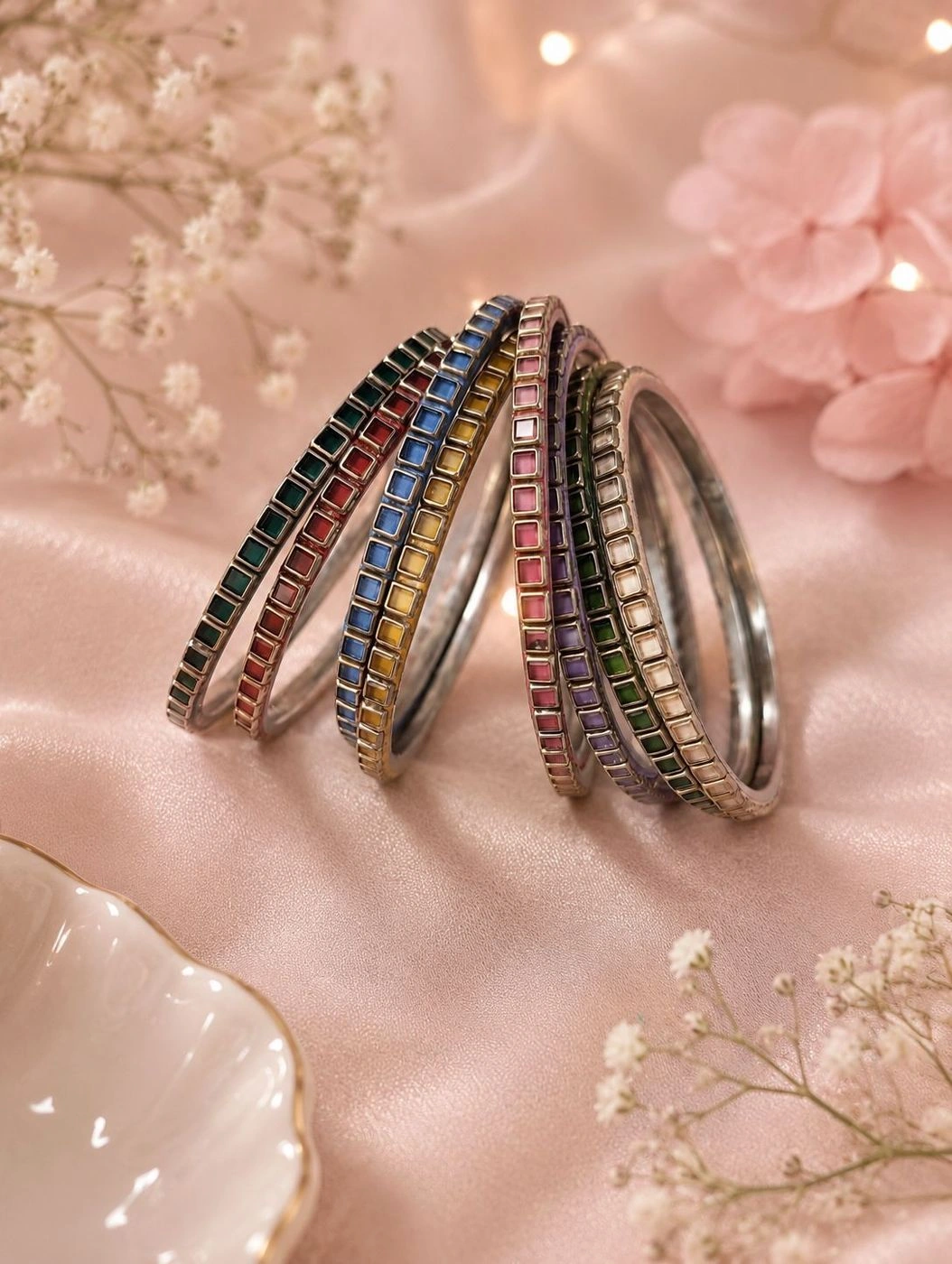 Handcrafted Silk Kundan Bangles 2