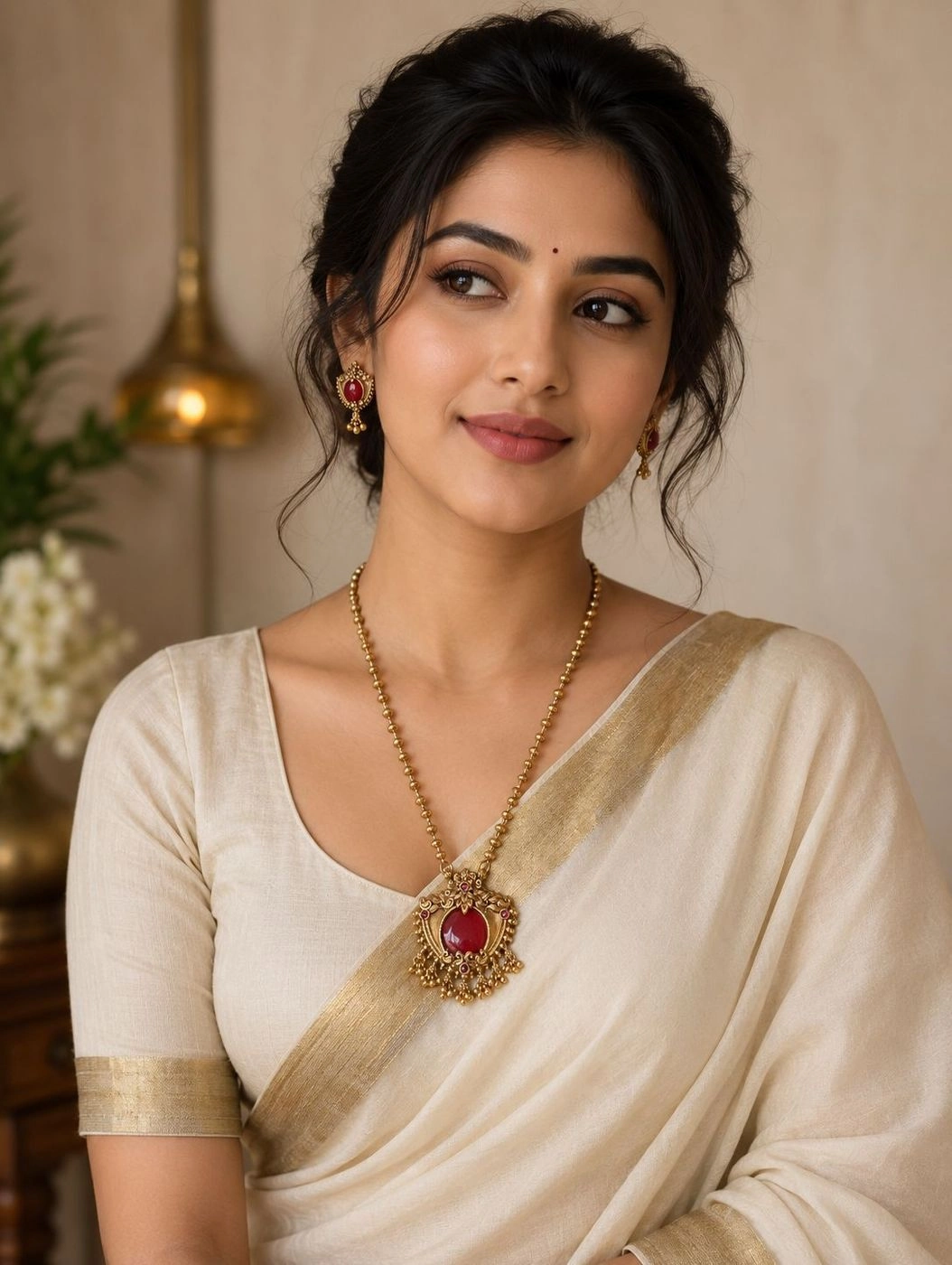 Traditional South Indian temple jewelry set 1