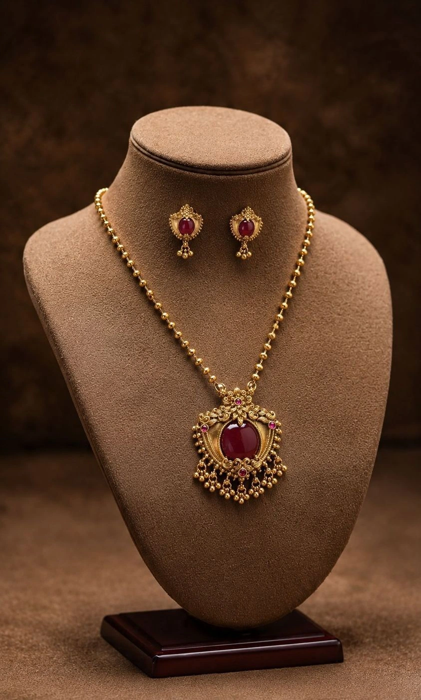 Traditional South Indian temple jewelry set 2