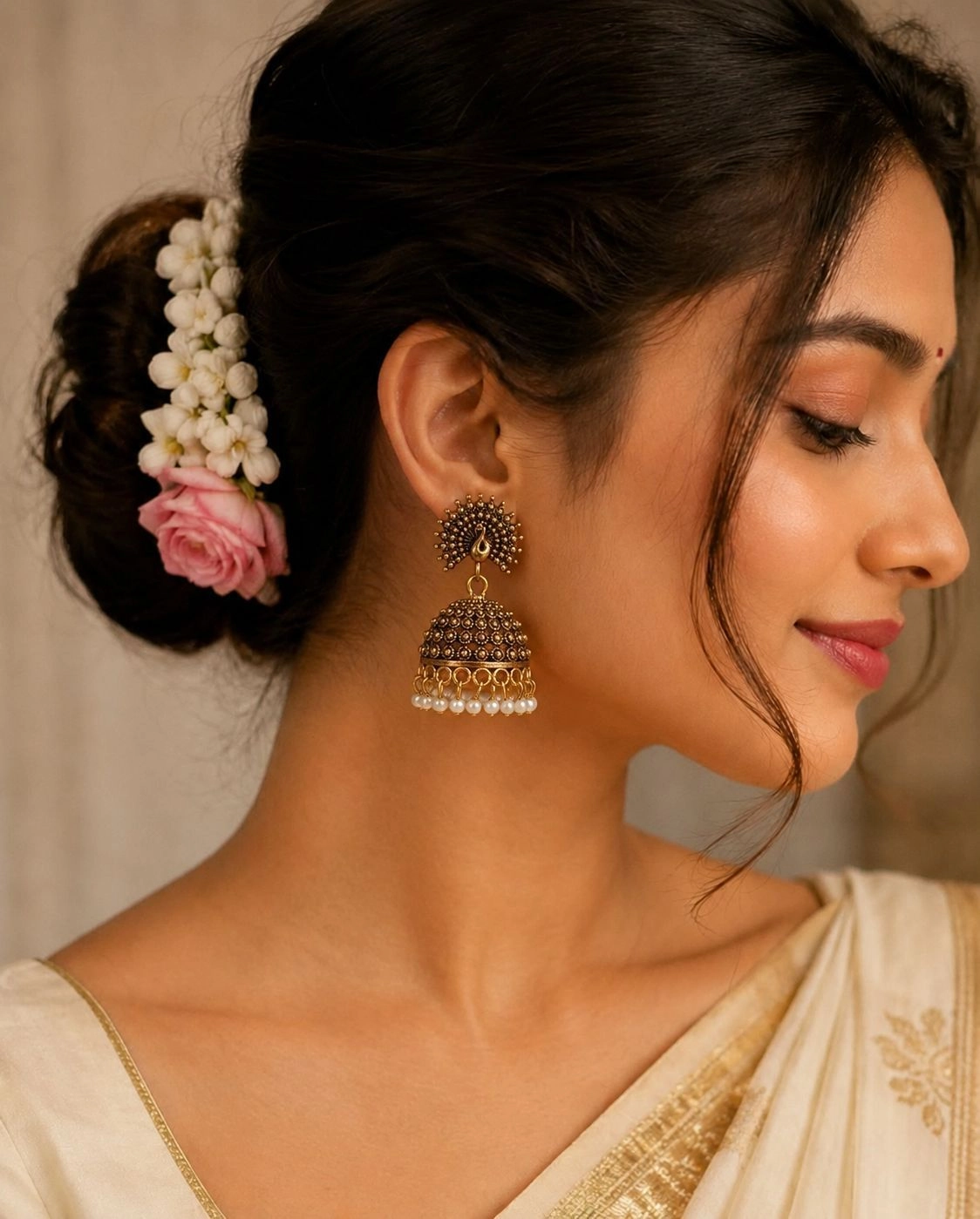 Peacock Design Jhumka Earrings 2