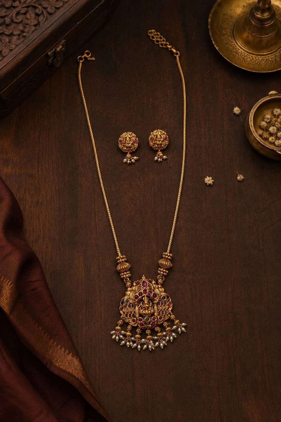 Traditional South Indian Temple Jewelry Set 1