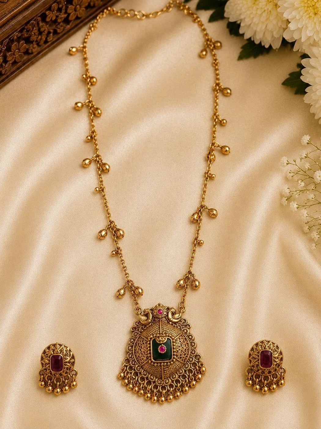 Rajwadi-style antique gold jewelry set 2