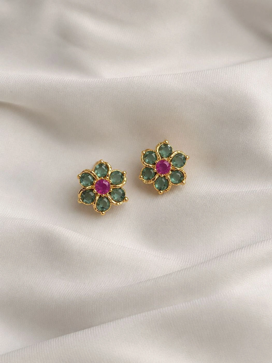 Floral cluster stud earrings 2