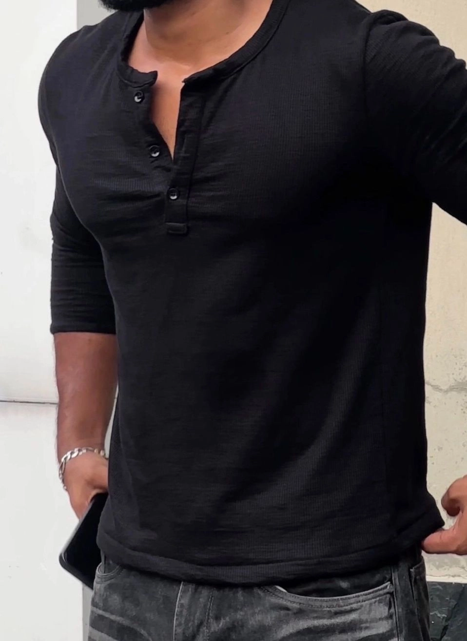Iron Black Henley Full Sleeve - club 03 signature 3