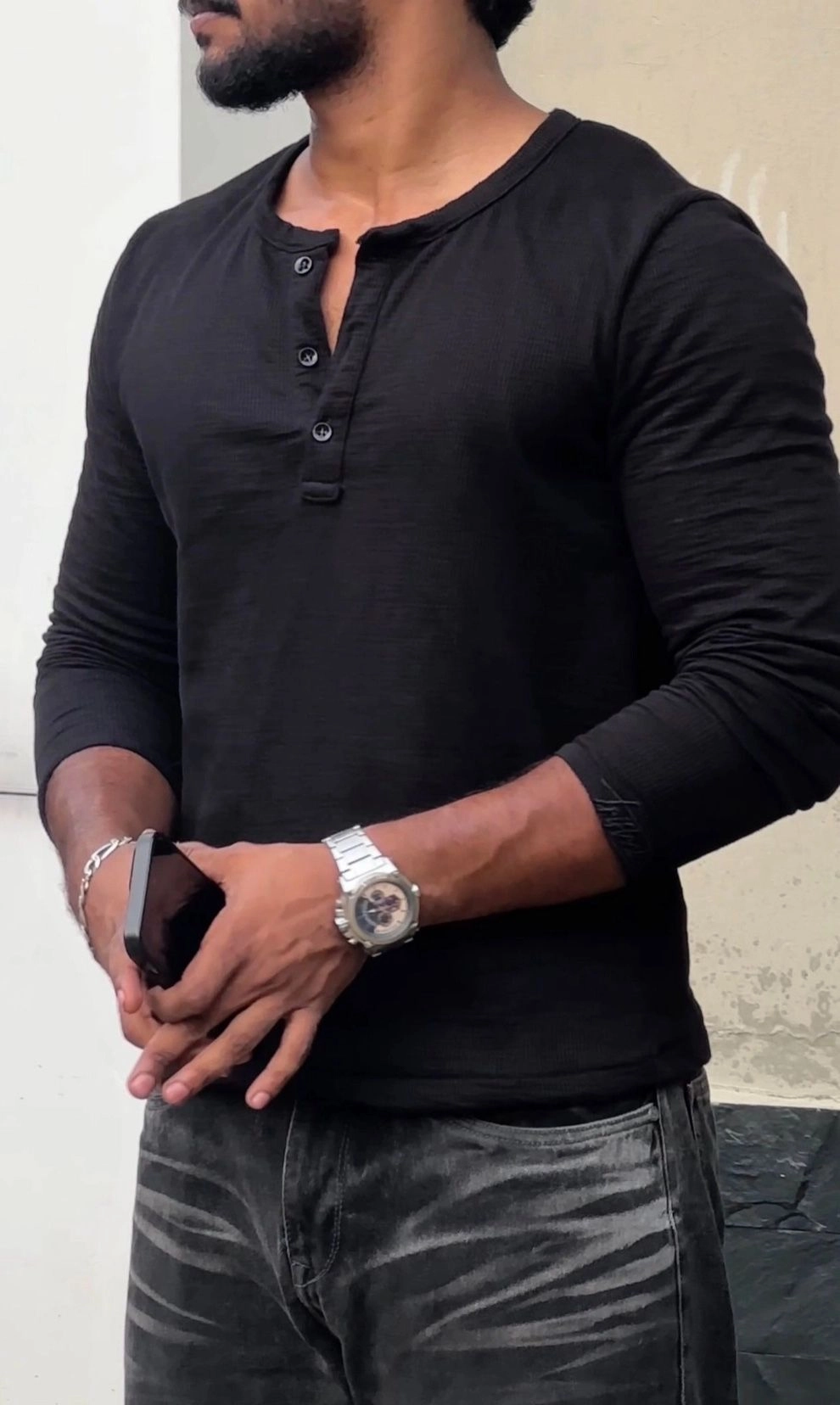 Iron Black Henley Full Sleeve - club 03 signature 1