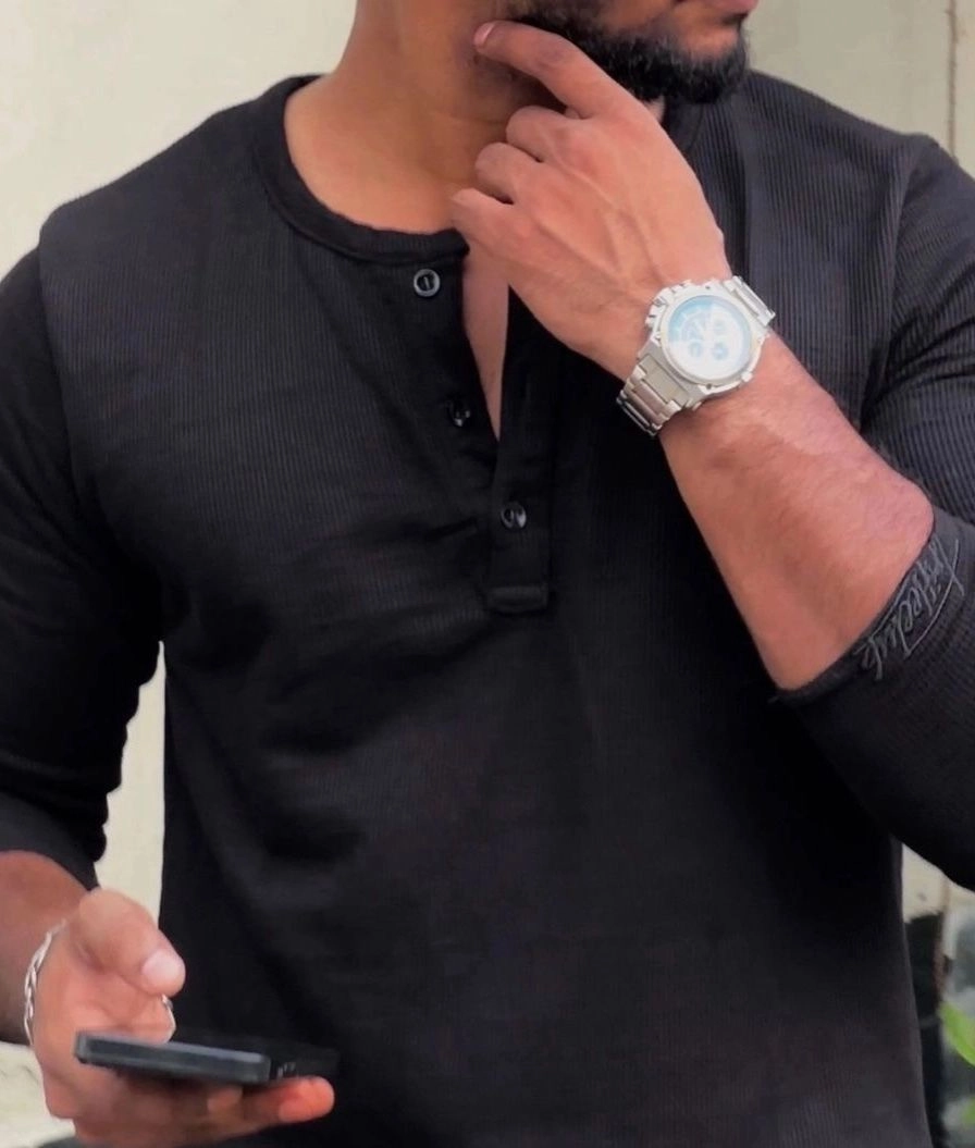 Iron Black Henley Full Sleeve - club 03 signature 5