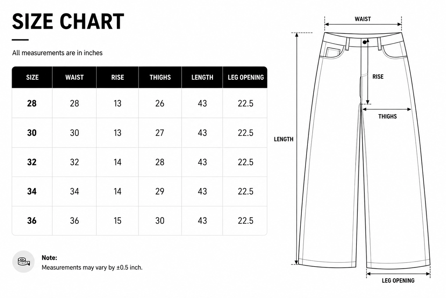 Size chart