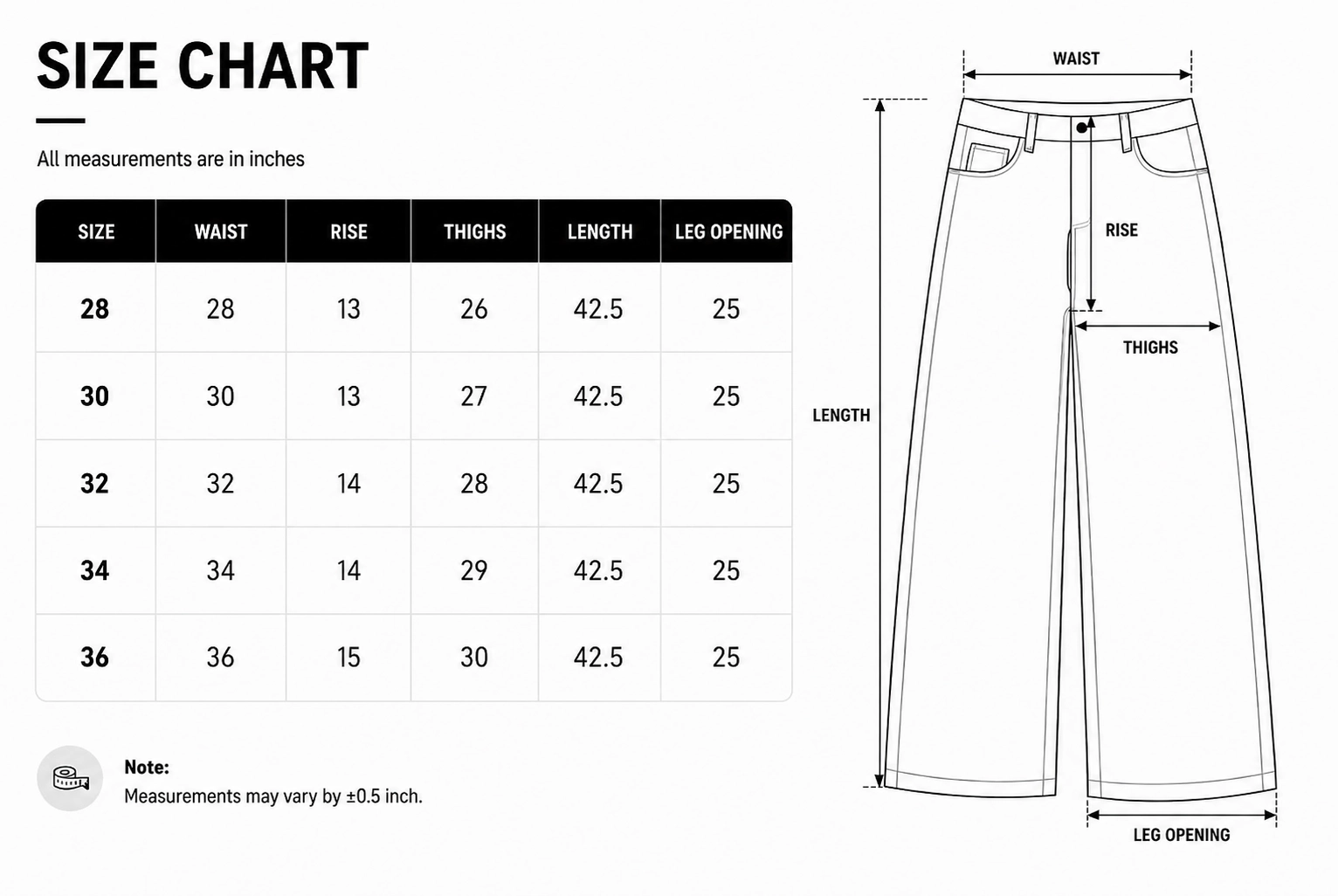 Size chart