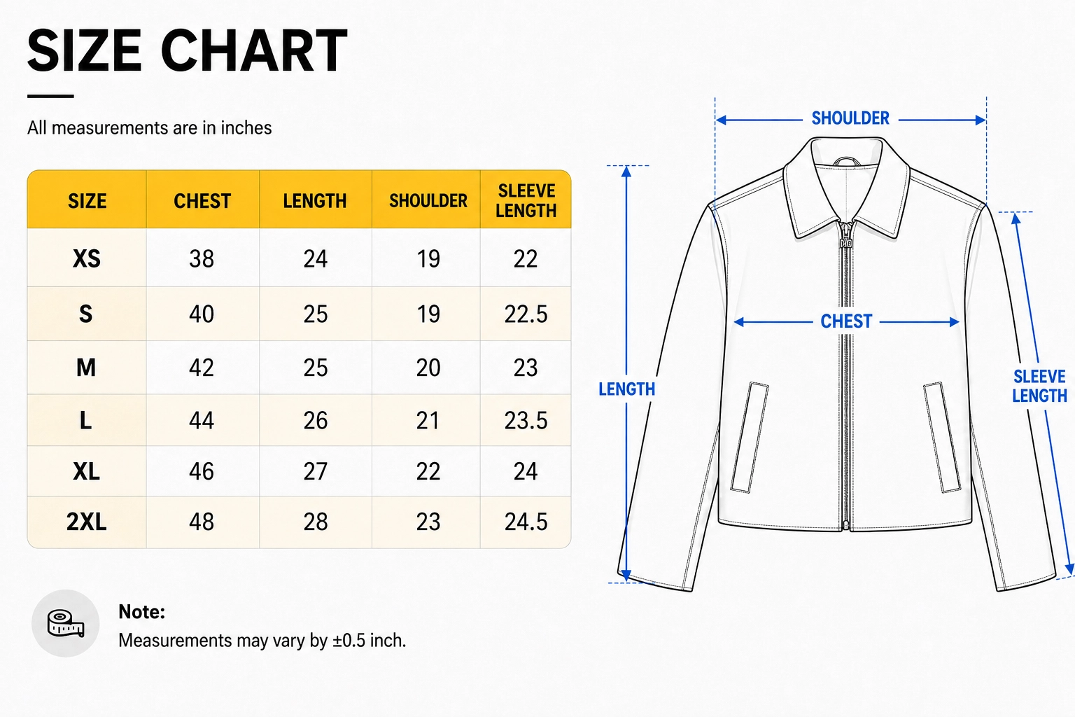 Size chart