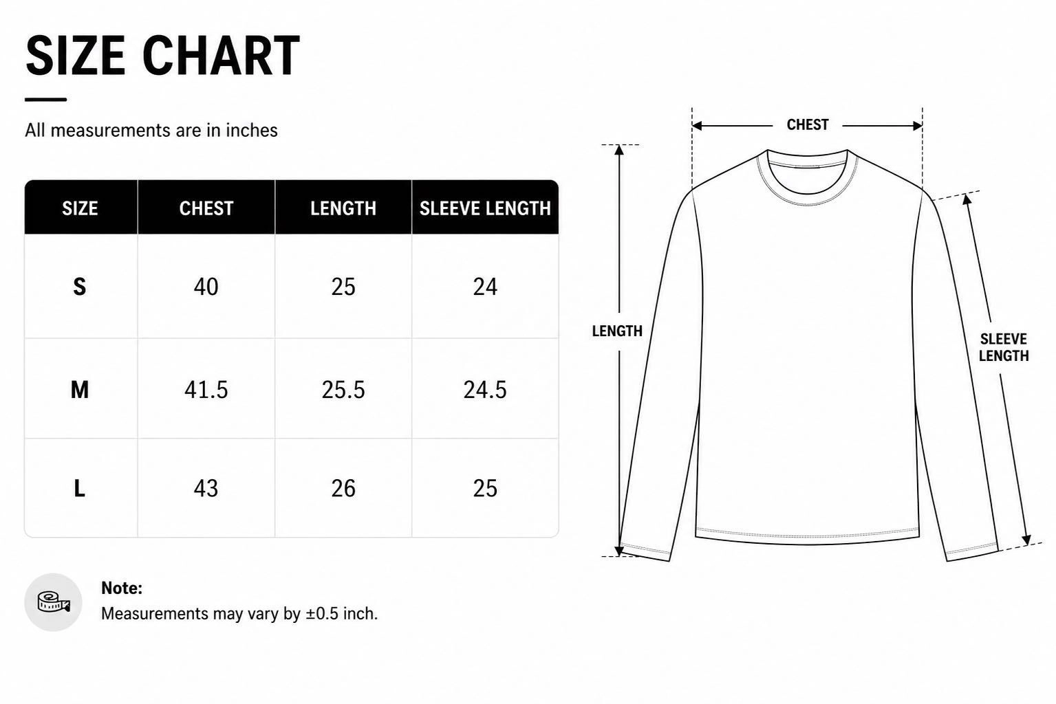 Size chart