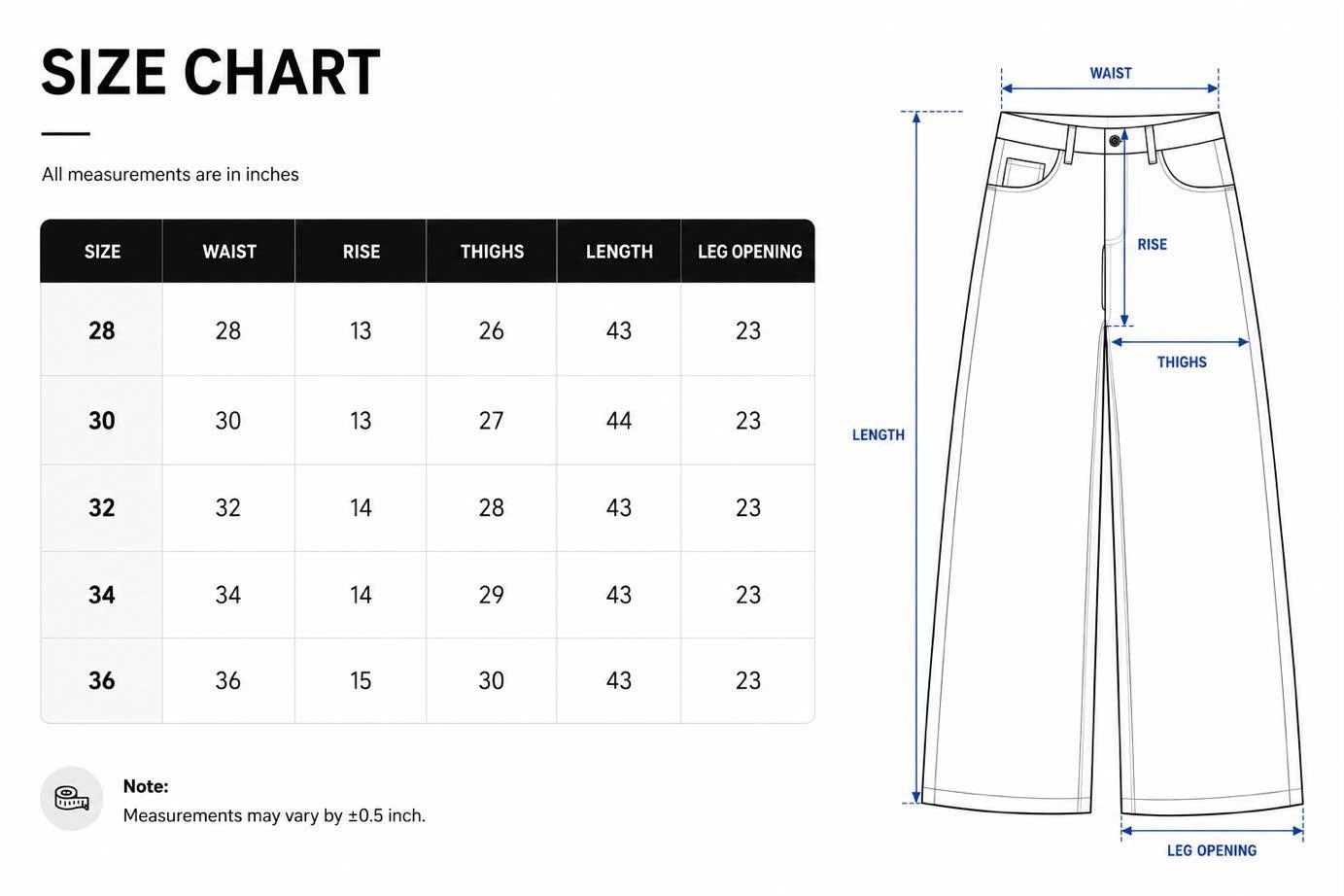 Size chart