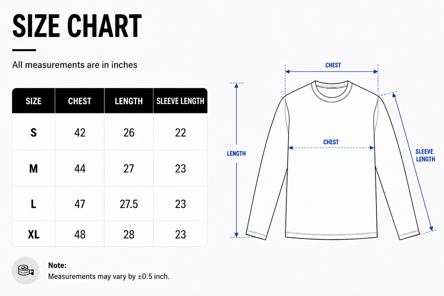 Size chart