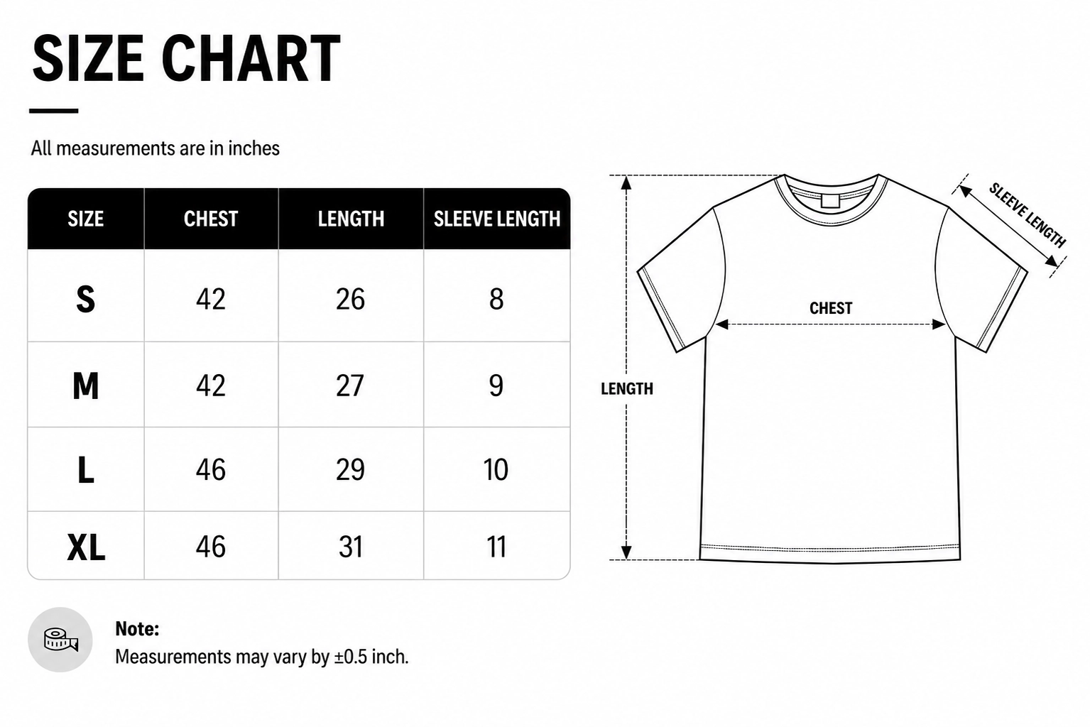 Size chart