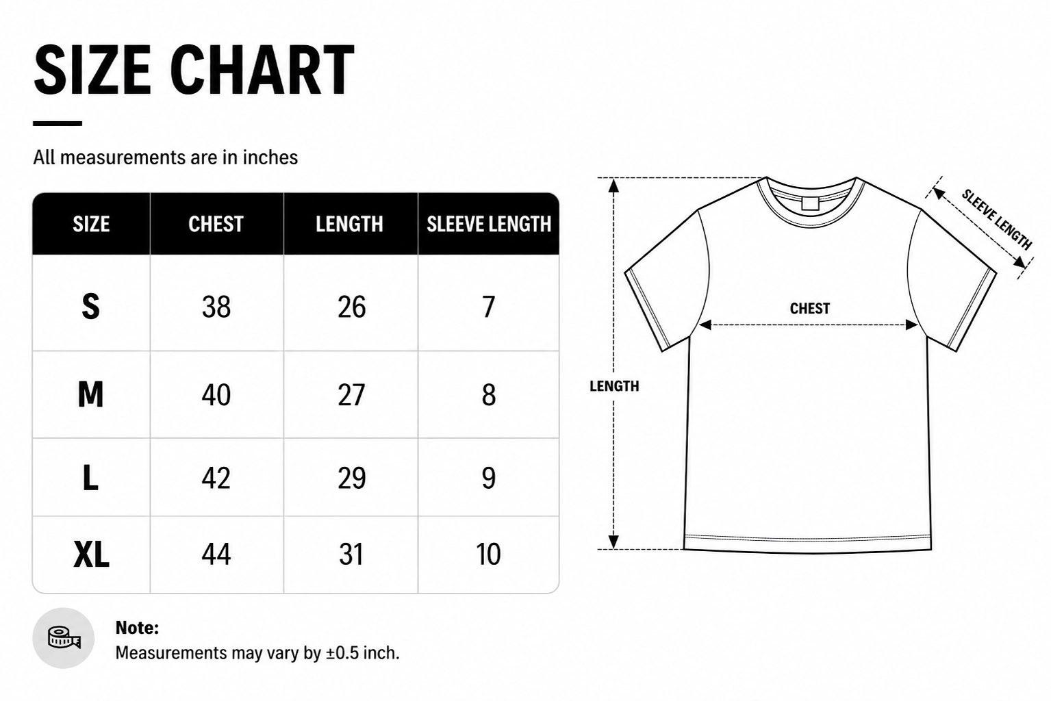 Size chart