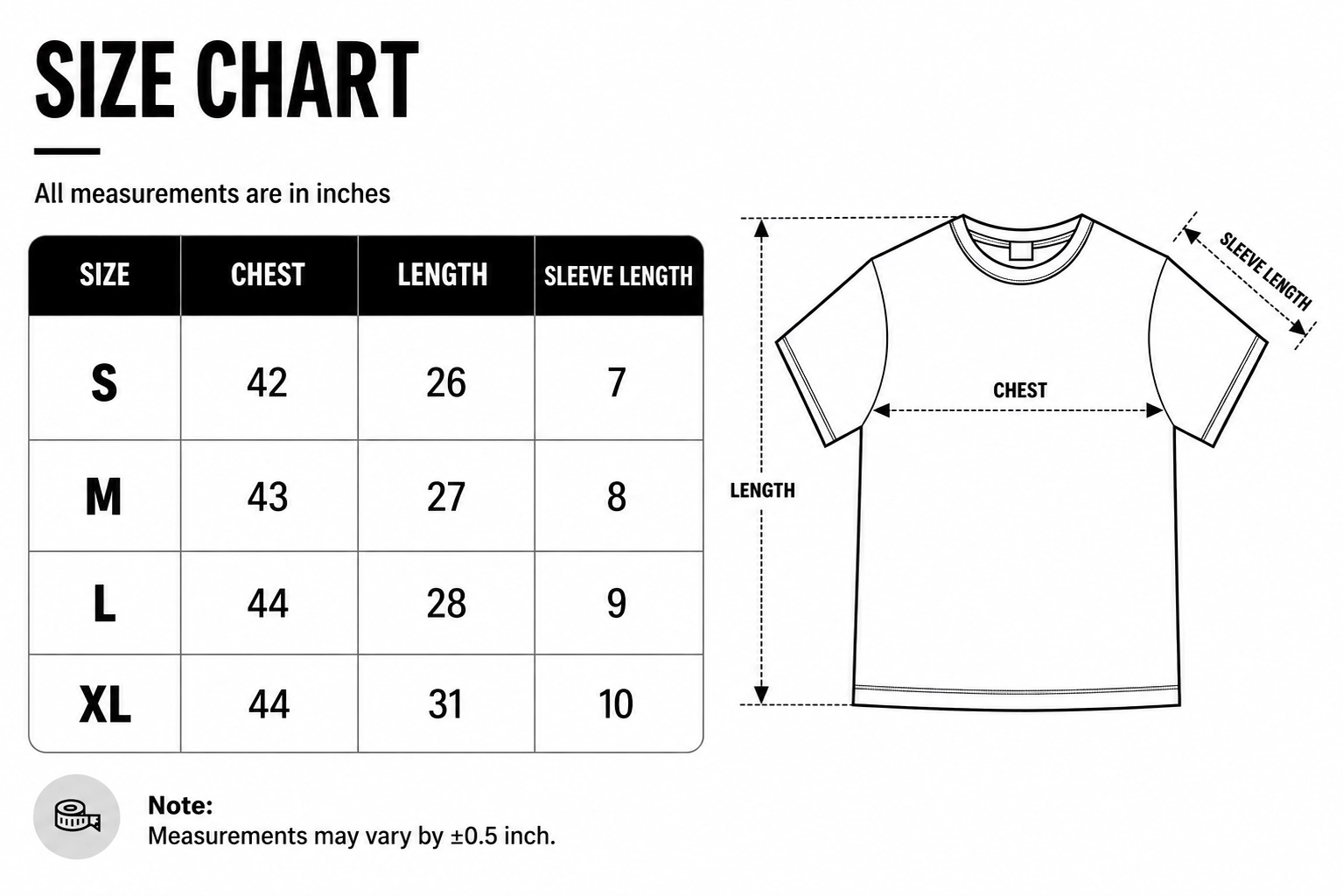 Size chart