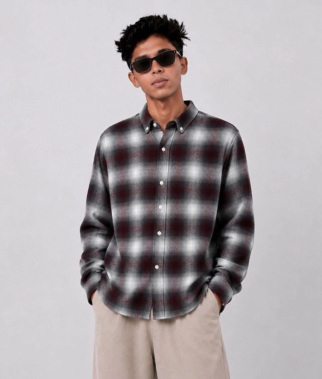 MAROON FLANNEL 1