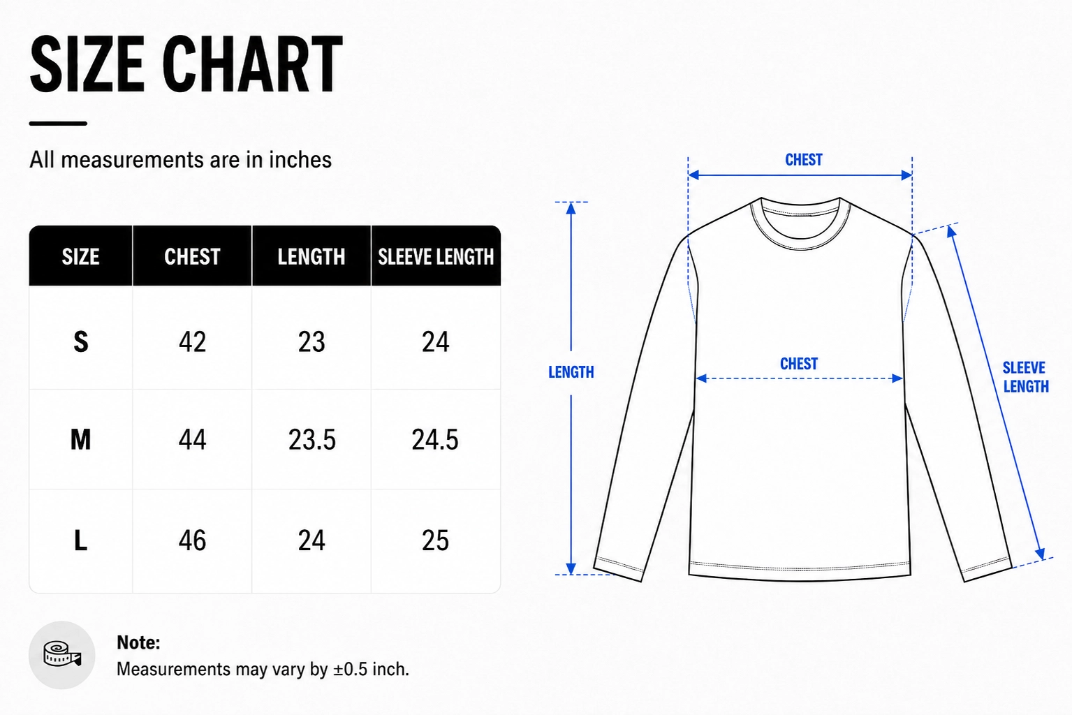 Size chart