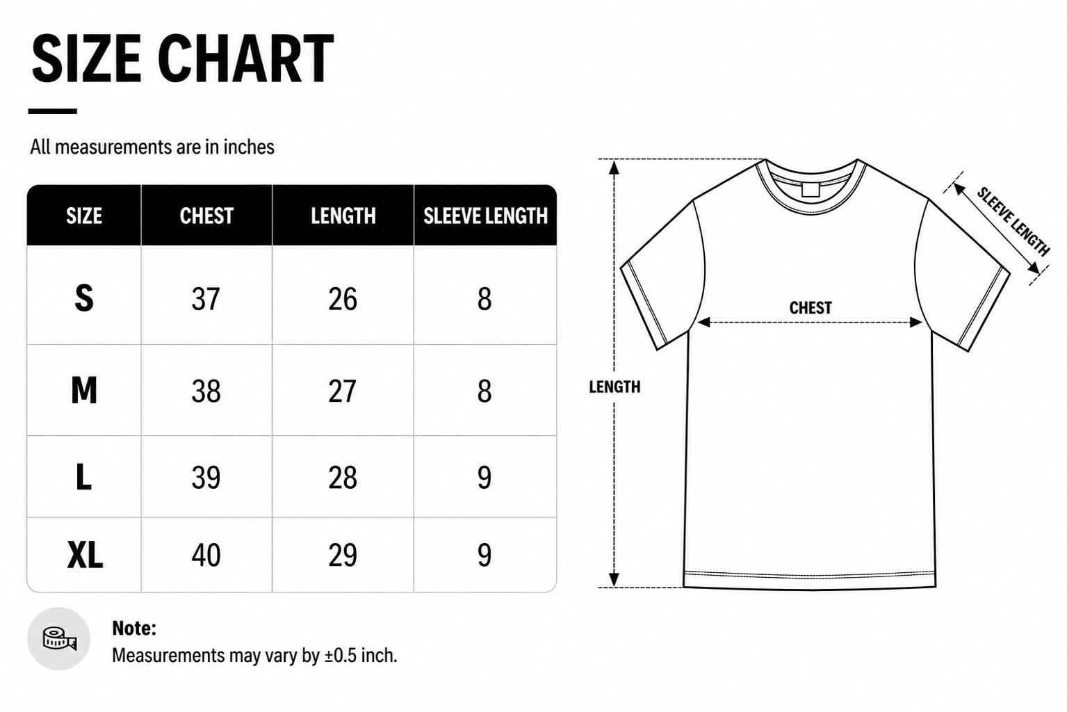 Size chart
