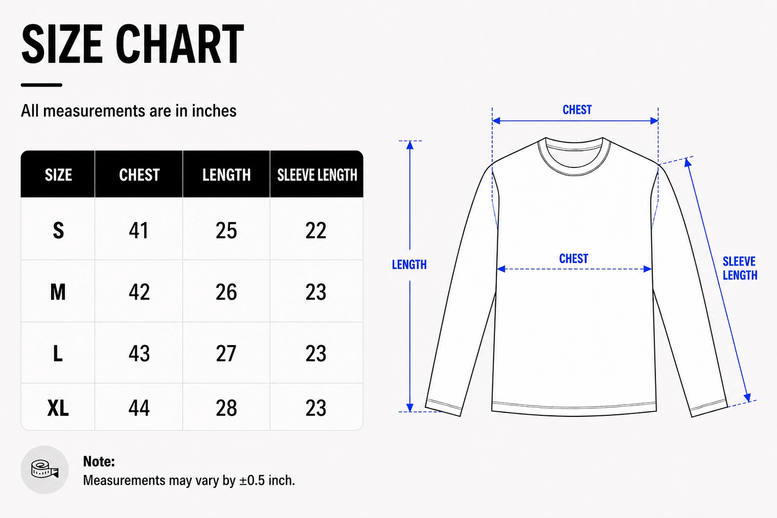 Size chart