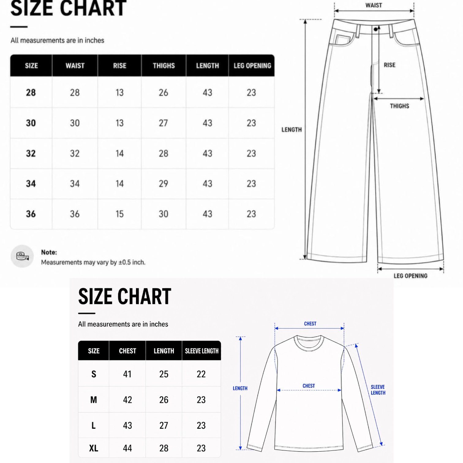 Size chart