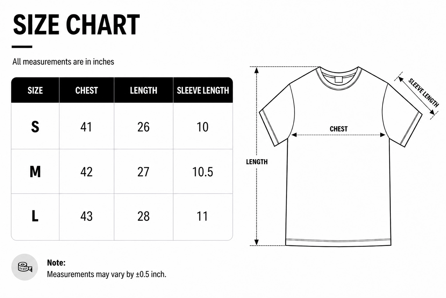 Size chart