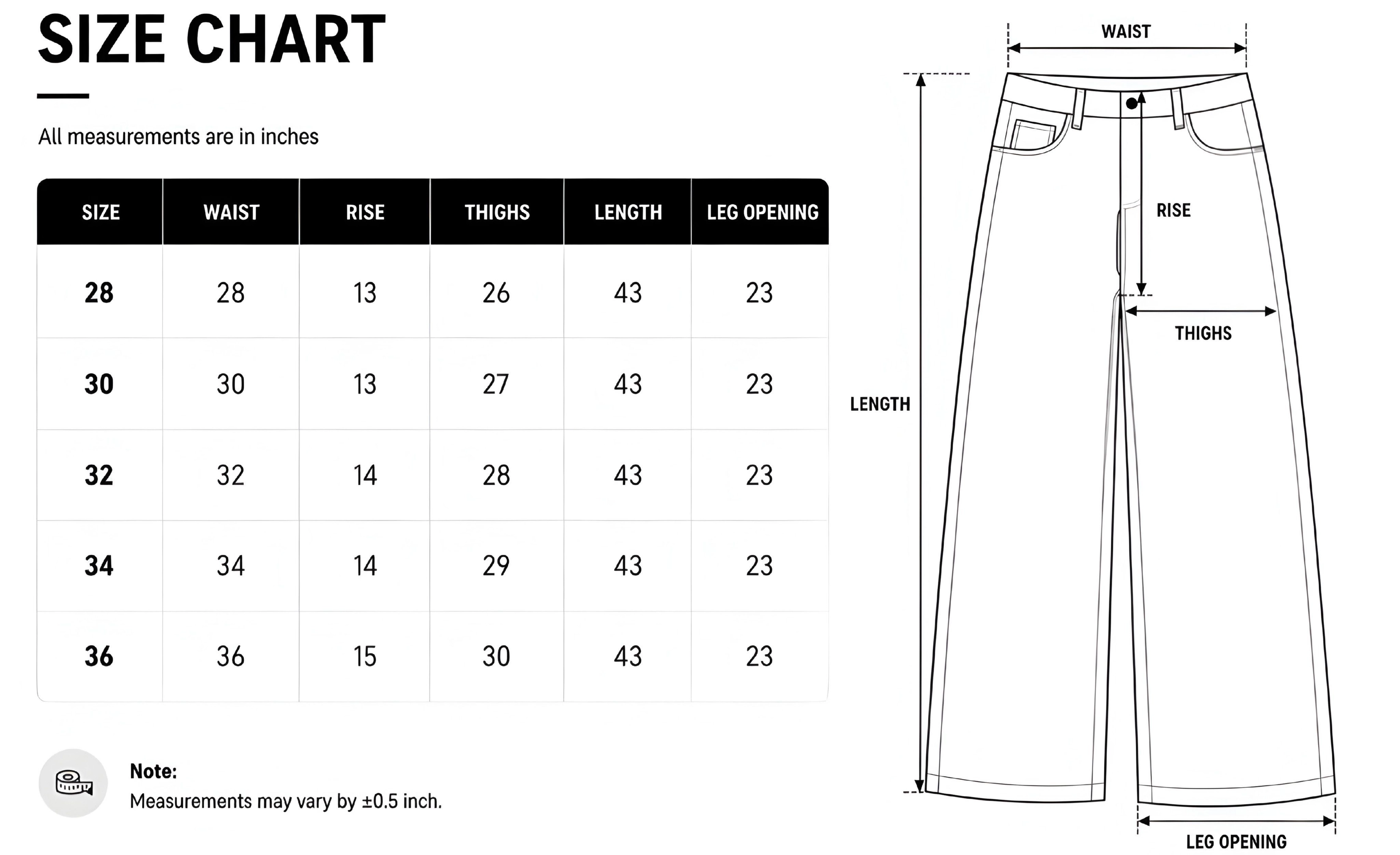 Size chart